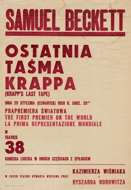 Ostatnia taśma Krappa teatr 38 - 1959